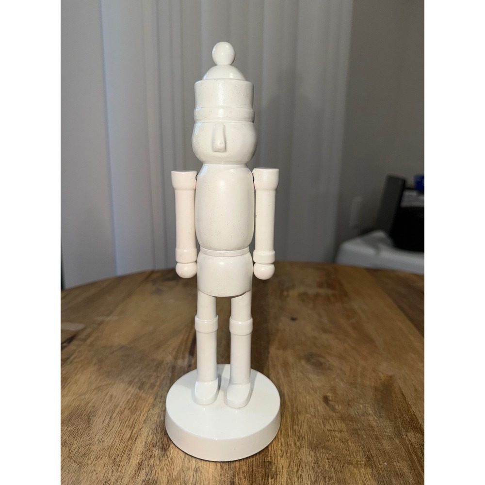 Threshold White Aluminum Nutcracker Figurine Holiday Decor Handcrafted 12"
